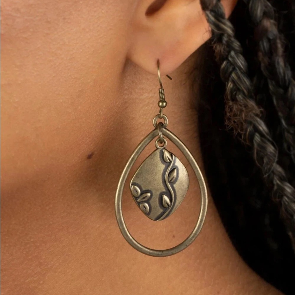 Paparazzi ~ Artisan Refuge Brass Dangle Earrings